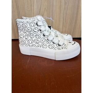 Joe Boxer Kids White Smiley Face High Top Platform Sneakers CGF8522AJB Size 13